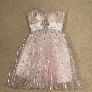 Alice Paris Pink Strapless Dress With Sequins